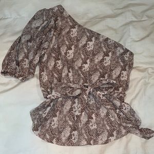 snake skin one shoulder top